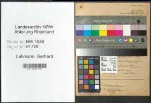 Entnazifizierung Gerhard Lehmann , geb. 26.11.1905 (Arbeiter)