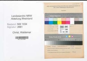 Entnazifizierung Waldemar Christ , geb. 00.00.0000 (Major)