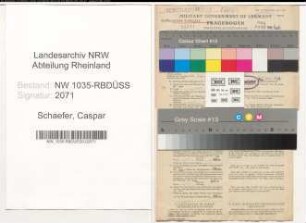 Entnazifizierung Caspar Schaefer , geb. 14.10.1885 (Holzmeister)