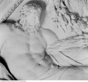 Gewölbedekoration, Stukkaturen mit Götterpaaren und Putten, Zeus und Kronos