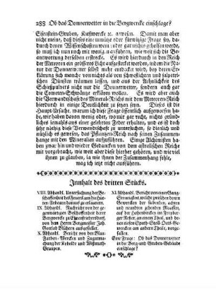 Innhalt des dritten Stücks.