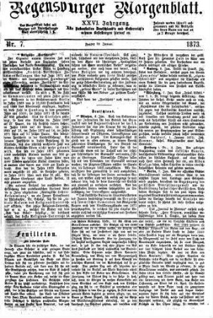 Regensburger Morgenblatt. 1873 = Jg. 26