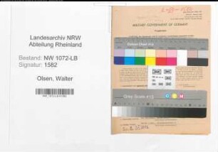Entnazifizierung Walter Olsen , geb. 29.10.1896 (Polizist)