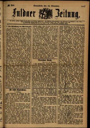 Ausgabe vom Samstag, den 12. November 1887.