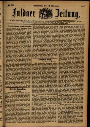 Ausgabe vom Samstag, den 12. November 1887.