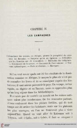 Chapitre IV: Les Campagnes