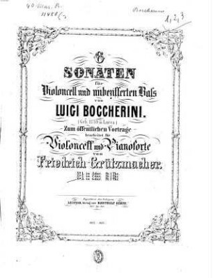 6 Sonaten für Violoncell und unbezifferten Baß. 3, No. 3 in G-Dur