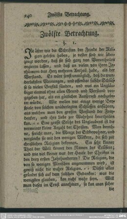 Zwölfte Betrachtung