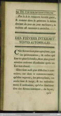 Des Fiévres Intermittentes Automnales