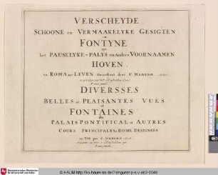 Verscheyde schoone en vermaakelyke gesigten en fontyne