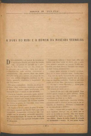 A dama do rubi e o homem da mascara vermelha