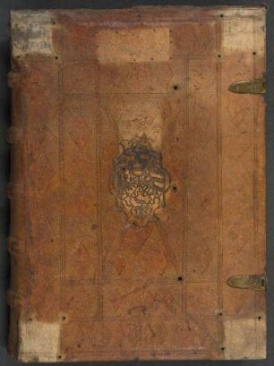 Einband: Werkstatt Nürnberg, Kartäuserkloster (EBDB w000085), Ende 15. Jahrhundert; nachträglich aufgeprägtes Wappensupralibros Stadtbibliothek Nürnberg mit Wappen des Kirchenpflegers Hieronymus Paumgärtner der Jüngere