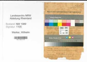 Entnazifizierung Wilhelm Werker , geb. 01.03.1899 (Polizist)
