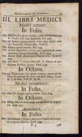 III. Libri Medici.