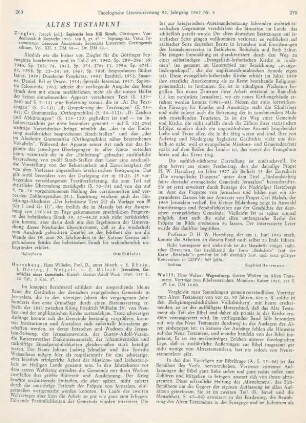 270-271 [Rezension] Wolff, Hans Walter, Wegweisung