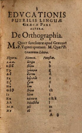 Educationis puerilis linguae graecae pars ... : pro schola Argentinensi, 2
