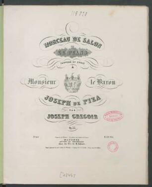 Morceau De Salon : Pour Le Piano ; Op. 33