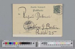 Postkarte an Richard Dehmel