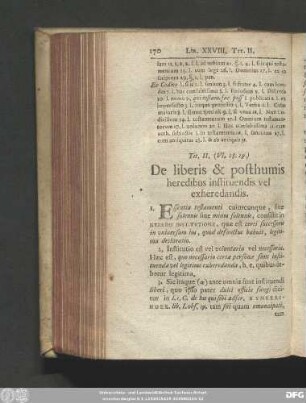 Tit. II. (VI. 28. 29.) De liberis & posthumis heredibus instituendis vel exheredandis.