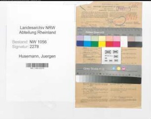 Entnazifizierung Juergen Husemann , geb. 30.12.1912 (Richter)