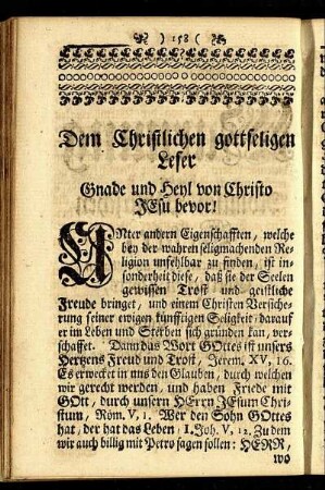 Dem Christlichen gottseligen Leser.