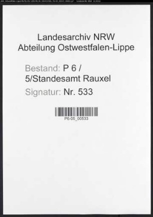 Sterberegister Standesamt Castrop-Rauxel Rauxel