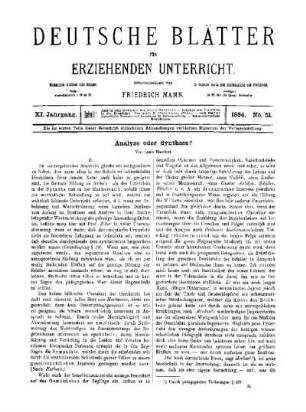 Analyse oder Synthese? : (Fortsetzung)