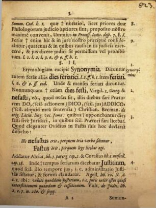 Dissertatio Iuridica, De Feriis