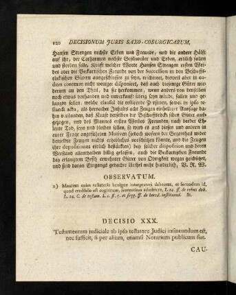 120-130, Decisio XXX - XXXI