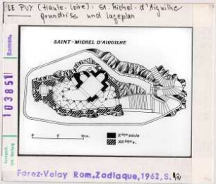Le Puy: Saint-Michel-d'Aiguilhe, Grundriss und Lageplan