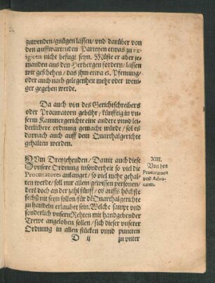 XIII. Von den Procuratorn und Advocaten.