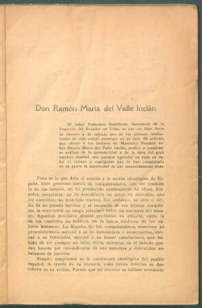 Don Ramón María del Valle Inclán