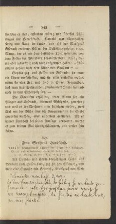 559. Frau Sophiens Handschuh.