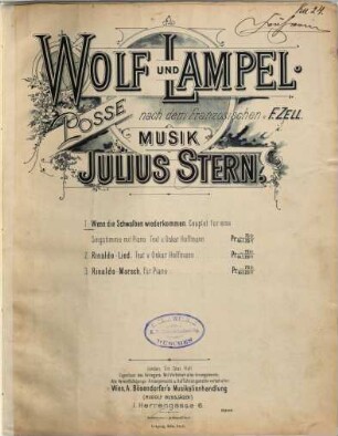 Wolf und Lampel : Posse, 1. Wenn die Schwalben wiederkommen : Couplet für eine Singstimme mit Piano