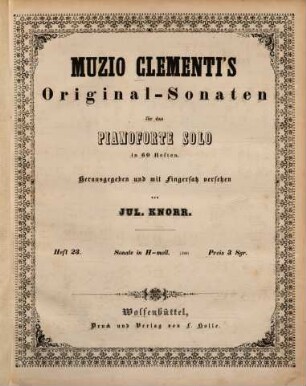 Muzio Clementi's Original-Sonaten für das Pianoforte solo in 60 Heften. 2, Heft 23-43