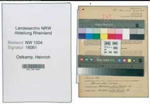 Entnazifizierung Heinrich Ostkamp , geb. 10.04.1905 (Taucher)