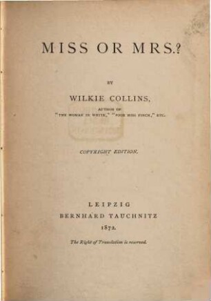Miss or Mrs.?
