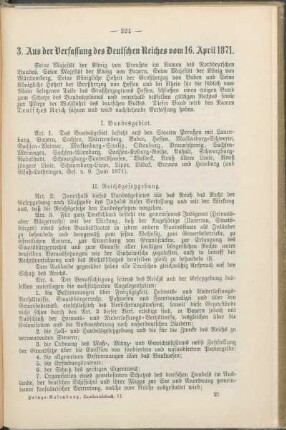 3. Aus der Verfassung des Deutschen Reiches vom 16. April 1871.