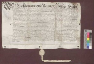 Abraham Bechler und Stephan Knör zu Malsch reversieren gegenüber Äbtissin und Konvent des Klosters Lichtenthal wegen des ihnen um jährlich 14 Malter Korn und 3 Malter Hafer zu Erblehen verliehenen klösterlichen Wittumhofs zu Malsch.