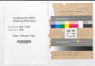 Entnazifizierung Wilhelm Otto Klein , geb. 03.12.1905 (Kaufmaennischer Angestellter)