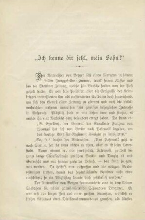 "Ich kenne dir jetzt, mein Sohn!"