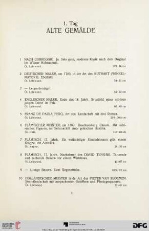 Alte Gemälde (Nr. 1-31)