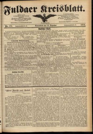 Erste Ausgabe vom Samstag, den 10. Dezember 1904.