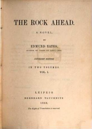 The rock ahead : a novel. 1