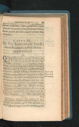Caput IX. De Via Renovationis Legali, tum Evangelica; Fide firma atque infirma.