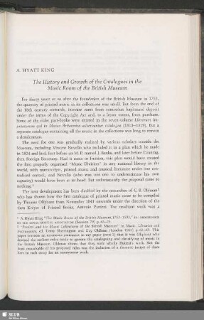 The History and Growth of the Catalogues in the Music Room of the British Museum
