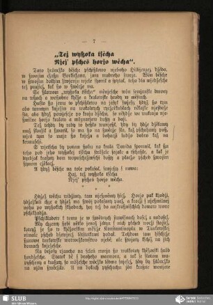 "Tež wyßoka tsěcha Njej' psches horjo wěcha"