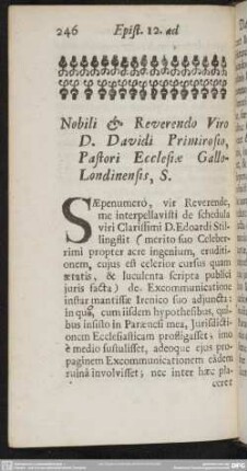 [Epist. 12. ad Davidem Primirosium]