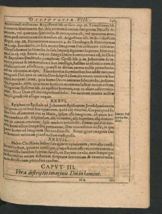 Caput III. Vera descriptio imaginis Dei in homine.