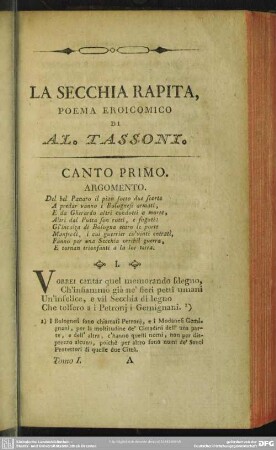 Canto Primo